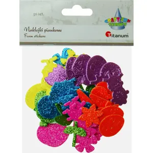 Foam glitter stickers pack 50 pcs, Titanum (model 475249)