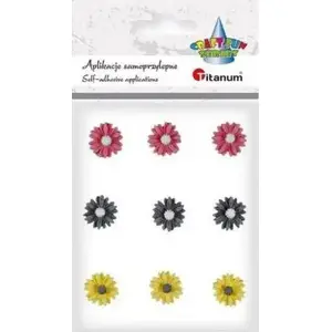 Self-adhesive Resin Daisy Flowers Mix 9 pcs — Titanum (404147)