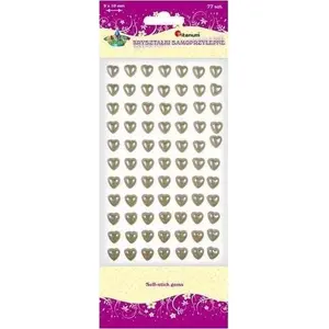 Titanum self-adhesive pearl heart crystals, 77 pieces