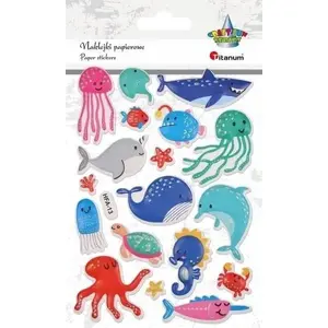 Titanum 3D Stickers — Aquatic Animals Mix, 18 pieces