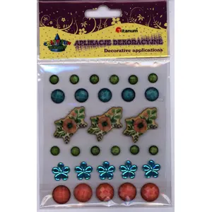 Titanum nail stickers with crystals and 3D bouquet design TITA5151