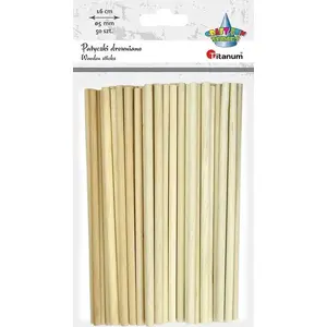 Wooden Round Sticks Titanum 5×160 mm, mixed pack 50 pcs