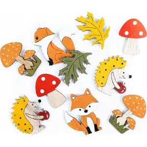 Self-adhesive Wooden Decorative Elements Titanum set of 10 – natural wood embellishments for furniture and interiors
