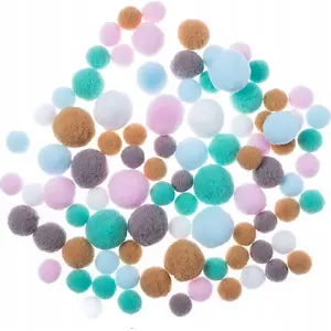 Plush Pompons Stnux AM321DLP, mix frosty pastels, 90 pieces