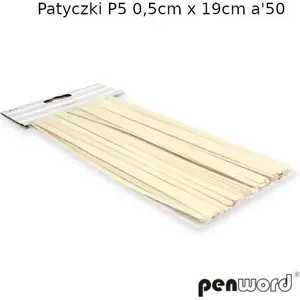 Polsirhurt wooden applicator sticks P5 0.5 cm x 19 cm, 50 pcs, wood color