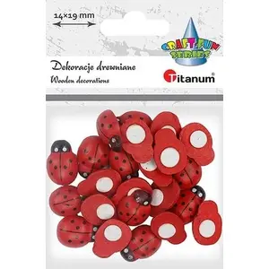 Self-adhesive 3D Ladybug Decorations Titanum 14×19 mm, pack of 24