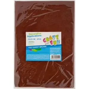 Filca loksnes Craft with Fun 20×30 cm, 5 gab., brūni toņi (mpn 101FILC)