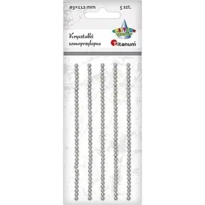 Self-adhesive white pearl rhinestones Titanum 35 pcs