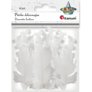 Feathers Titanum Piórka curly white set of 6 – decorative craft feathers