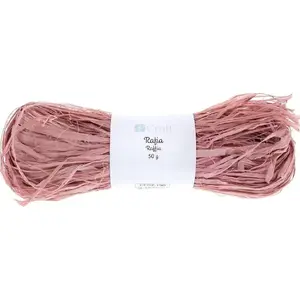 TEKA Rafia muted pink 50 g — raffia craft ribbon, natural fiber bundle 50g