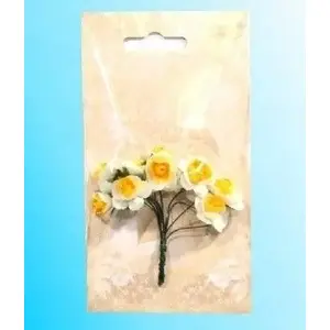Paper Flowers TEKA model 602264 — white and yellow paper roses decorative set