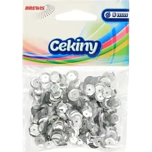 BREWIS sequins 6 mm matte silver, 10 g pack