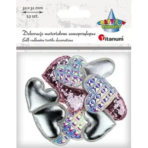 Self-adhesive decorative hearts Titanum 32×29 mm pack of 12