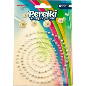 BREWIS self-adhesive white pearls, pack of 150 – craft embellishments for decoration