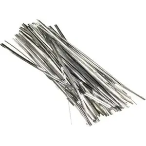 Plastmasas pārklātas savērptās saites sudrabotas BREWIS 18 cm, 50 gab.