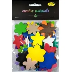 Foam flower mix 10 g, Noir sur Blanc — decorative craft foam blooms 10g