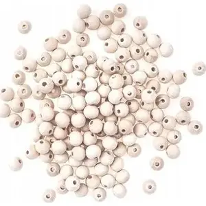 Wooden Beads DP Craft Koraliki 10 mm - natural wooden craft beads, 10mm diameter