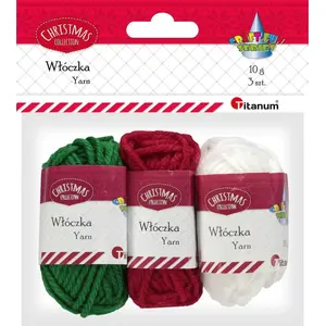 Yarn Titanum Włóczka 3x10g — Titanum holiday colors, pack of 3 x 10 g