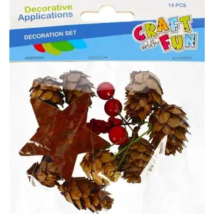 Decorative Pine Cones Craft with Fun CF614 — Natural Craft Decorations, Set of 14