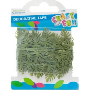Decorative Ribbon Craft with Fun CF OZDOBA TASMA LISTKI 2 m × 3.5 cm green