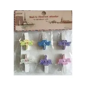 Decorative Christmas Clothespins TEKA animal and dragonfly set, 6 pieces
