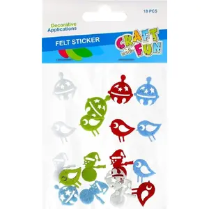 Craft with Fun felt ornaments set 'Mikołaj' — decorative felt shapes, 18 pieces, craft kit
