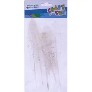 Feather decorations Craft with Fun CF OZDOBA DEK PIORKA 17–22 cm, set of 6, confetti finish