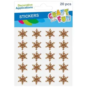 Holiday decoration stickers Craft with Fun CFBN446 — gold star adhesive decals set, 20 pieces