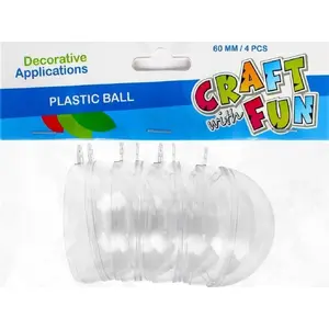Craft with Fun decorative plastic baubles 6 cm, set of 4 (CFBN48)
