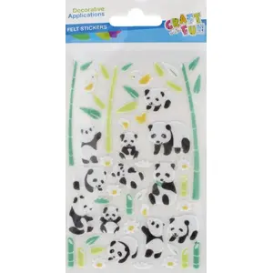 Craft with Fun decorative felt panda embellishments CF710 — assorted craft shapes for sewing and gluing