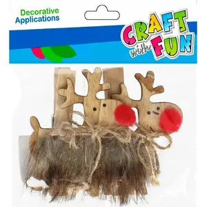 Decorative Clothespins Craft with Fun CFBN420 – Reindeer Design, Set of 2