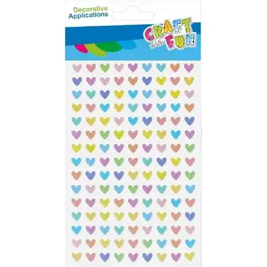 Craft with Fun decorative heart stickers set CF746 — 135 pastel pieces