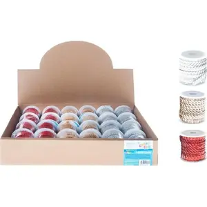 Decorative Sequined Ribbon 3 m spool, Craft with Fun TASMA D1, mixed colors