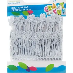 Dekoratīvā lenta Craft with Fun TASMA S1 ar sarmas rakstu 2 m × 4,2 cm, lente rokdarbiem un dāvanām