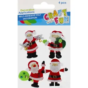 Craft with Fun felt Christmas ornament set 'Mikołaj' 4 pieces CFBN378