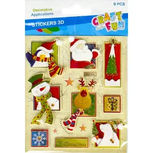 3D Decorative Stickers set Craft with Fun CFBN269 — 9 pieces, mixed designs