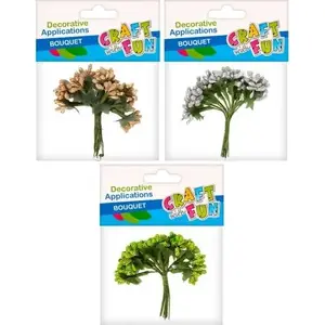 Decorative Bouquet Pack Craft with Fun PU003A/B/C — 3-piece mix, assorted floral embellishments