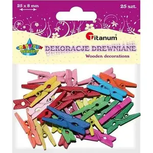 Wooden Clothespins Titanum 3x25 mm, 25 pcs, 8 colors