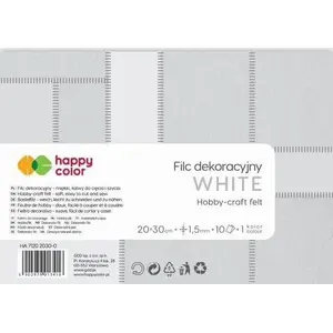 Decorative felt sheets GDD HAPPY COLOR set — white, 10 pieces (AG797HA)