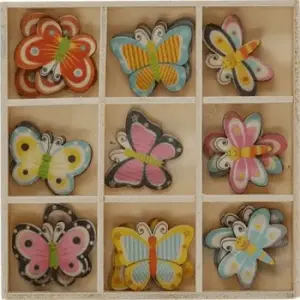 Wooden Decorative Ornaments Set in Box, Titanum, 27 pieces, assorted designs
