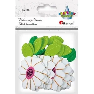 Felt Stickers Titanum 3D Flowers and Leaves Mix 24 pcs