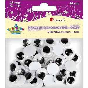 Pašlīmējošas apaļas acis 15 mm 40 gab. — Titanum 424117