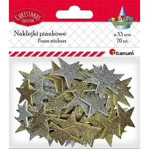 Foam Star Stickers Titanum 33 mm, mix colors, 70 pieces