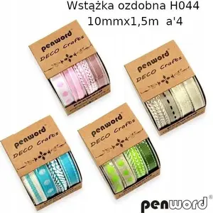 Decorative Ribbon TEKA 10 mm x 1.5 m, pack of 4 strips (12 packs per set)