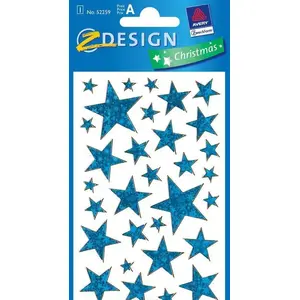 Uzlīmju komplekts Zdesign 217133 — zilas zvaigznes dekoratīvās uzlīmes