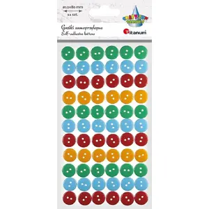 Self-adhesive Plastic Buttons PartyDeco 66 pcs — decorative adhesive embellishments