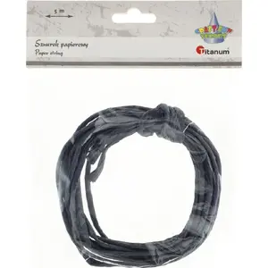 Paper twine Titanum 3.5 mm x 5 m black – durable packing and craft string