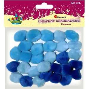 Pom-poms (25 mm, 30 pcs) Titanum — craft/acrylic pompons, dark blue