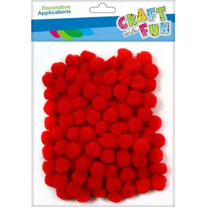 Craft with Fun craft pompons 120 pcs 1 cm red - POMPON 2