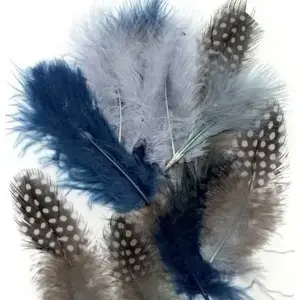 Feathers Vrige Marabou Mix 18 pcs — assorted petrol shades, decorative craft feathers
